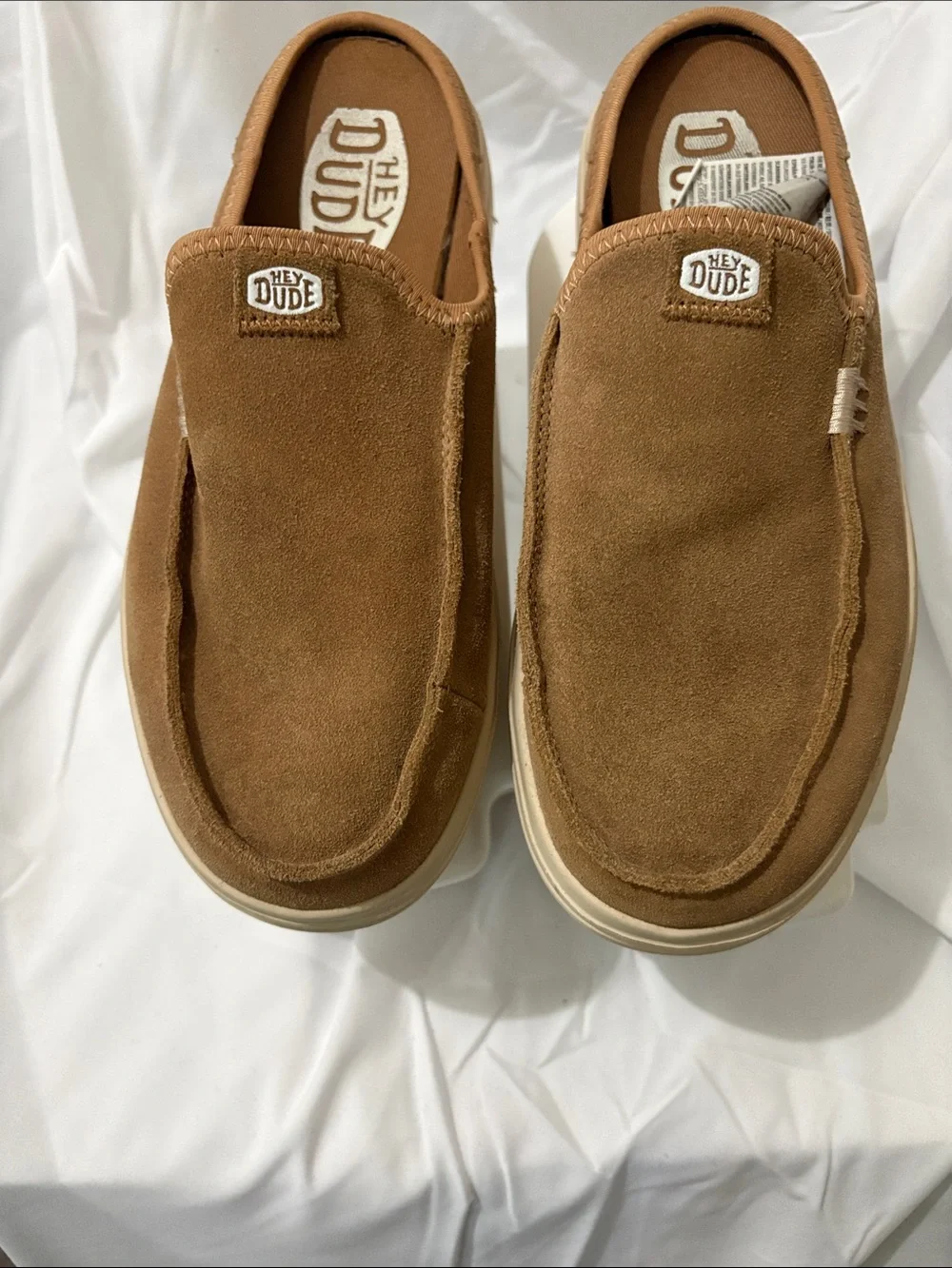 Hey Dude Suede Slip-On Loafers in Tan Brown